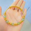 Gold-Plated Starry Dragon & Phoenix Push-Pull Women's Bangle - Non-Fading, High-End Jewelry