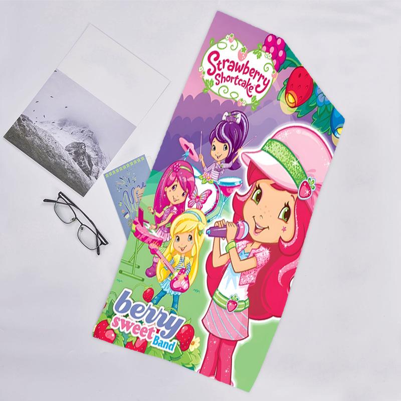 1pc Strawberry Princess3 Beach Towel, Beach and Seaside Swimming Pool Equipment, Fashion Pattern, Rectangular, Travel Essentials