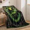 Art Nouveau Style Green Coiled Snake Blanket Bedroom Blanket for Livingroom Couch Lunch Break Soft Throw for Friend's Festival Gift