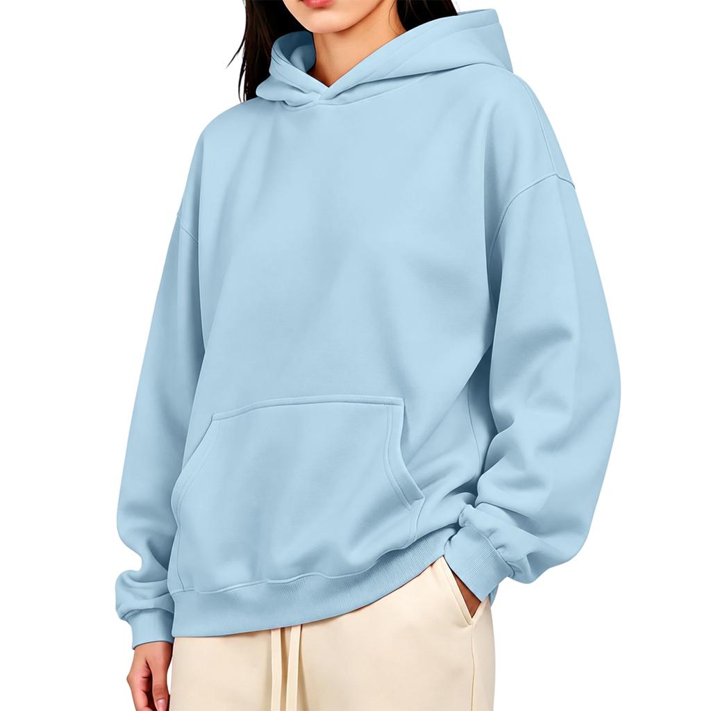 Damen Kapuzenpullover mit Tasche, Farbiger Pullover