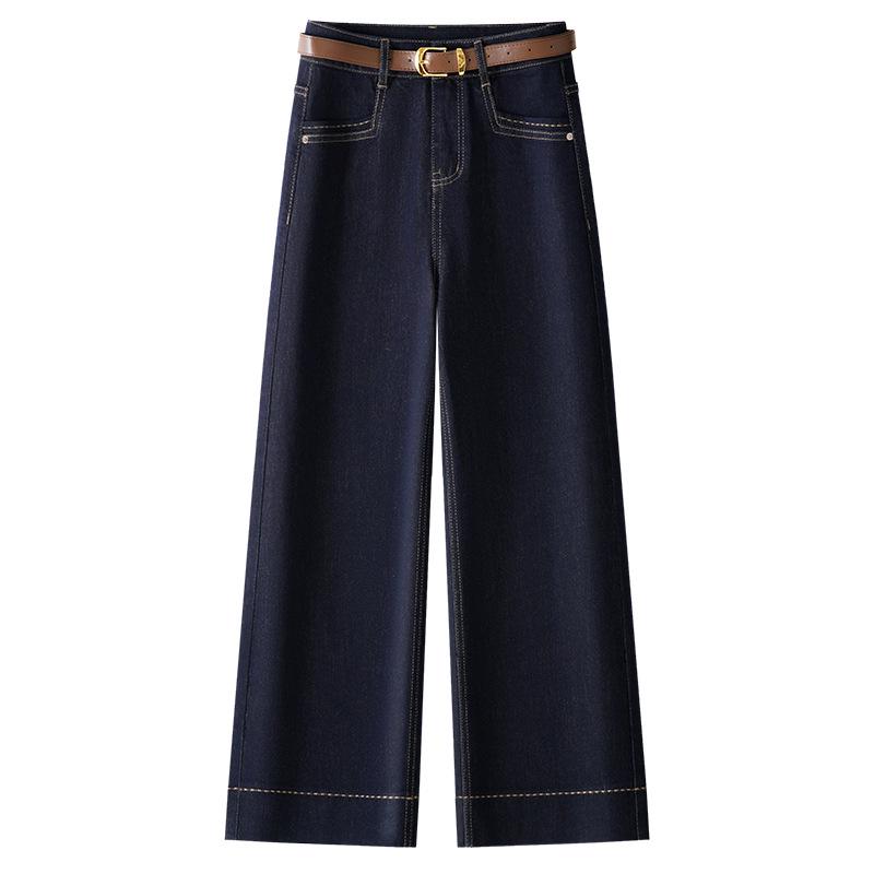 Women's Light-Colored Wide-Leg Jeans: Petite, Slimming, Straight-Leg Nine-Point Pants for Summer 2025