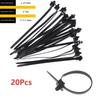 20Pcs Nylon Plastic Push Mount Cable Zip Ties Self Locking Wire Harness Fastener Clips For Car Automotive Wiring Management