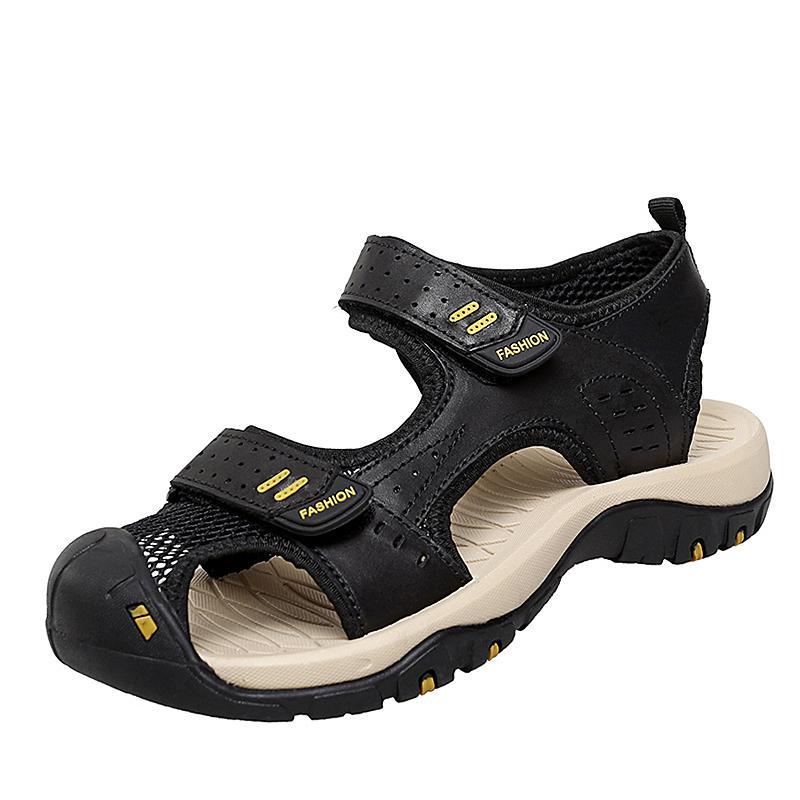 

Sandals men s summer outdoor mountaineering non-slip shoes soft sole trend waterproof bag head casual shoes mesh sports beach shoes 47 чёрный