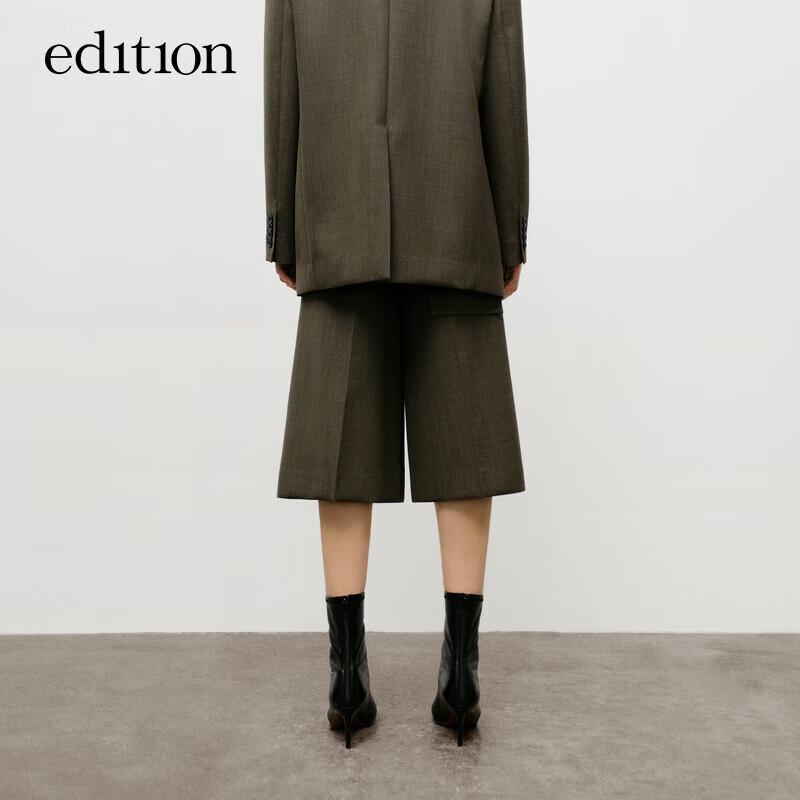 Edition Women's A-line Wool Blend Wide-Leg Skort Shorts