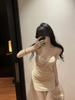 Sexy Nightclub Mesh Pleated Camisole Dress – Slimming Low-Cut, Hip-Hugging Short Skirt