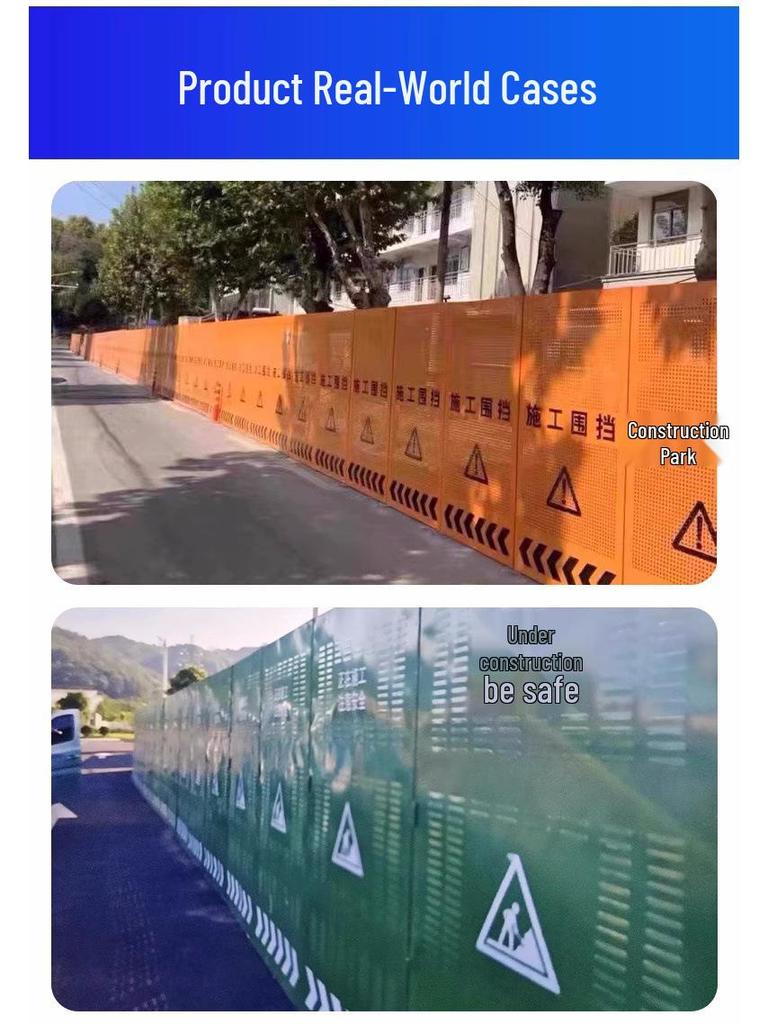 Yellow Perforated Temporary Safety Barrier for Municipal Road Repair Projects