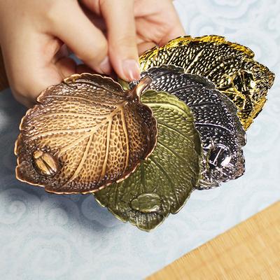 Tree Leaf Tea Set Coasters Cup Holder Insulated Waterproof Non-slip Mat Vintage Classic Alloy Plate Home Accessories Kitchen