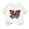 Y2k Butterfly Design T-Shirt Printed T Shirt Girls' Manga Short Sleeve Tops T-Shirts Cute Boys Kids Clothing Summer Spring