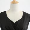 V-neck Short Sleeve Pleated Waist Tight High-Waist Gown Dress A-Line Skater Large Hem Midi Princess Dress Female Clothing