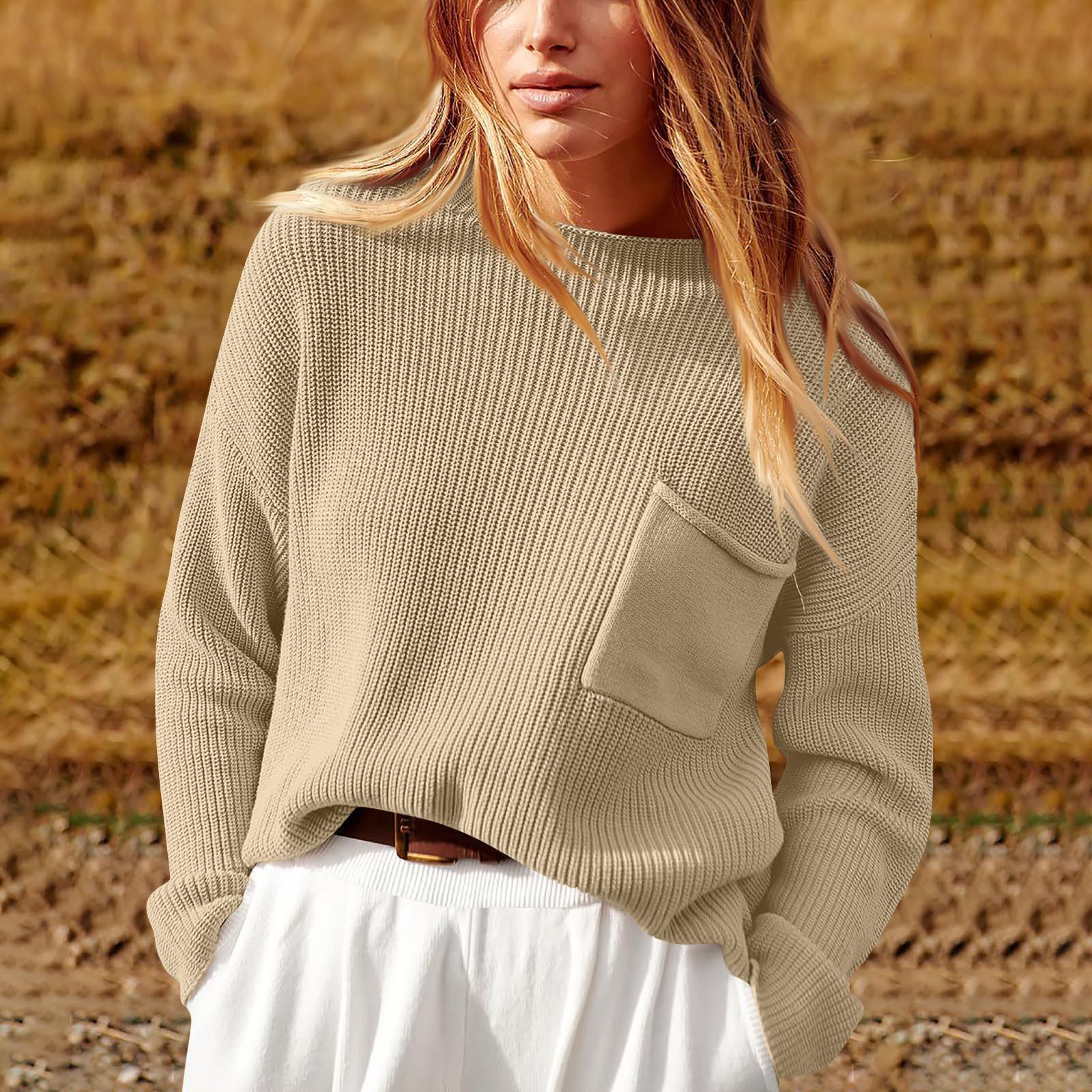 

Женская однотонная толстовка с длинным рукавом и круглым вырезом, повседневная, удобная, свободная, легкая, женская толстовка для тренировок M хаки