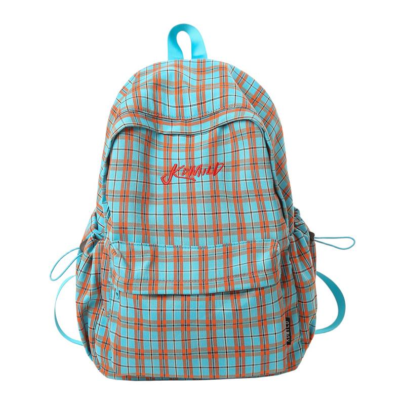 Plaid Print Schoolbag Women's Lightweight Backpack