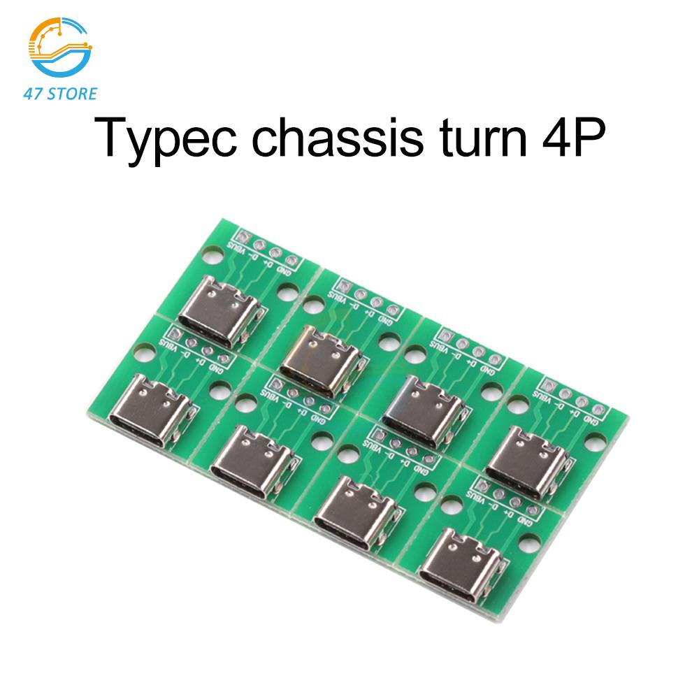10/5/1pcs USB Type-C Breakout Board Jack 3.1 Female Connector Jack Charging Port Socket With Solder Wire PCB Converter Board