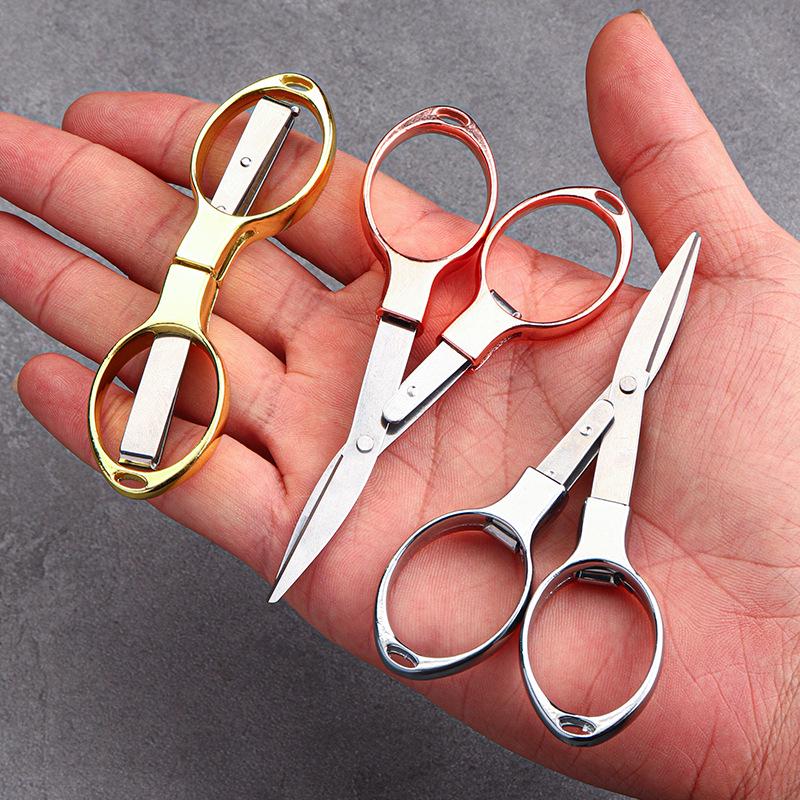 Compact Multi-Functional Zinc Alloy Folding Scissors for Paper Cutting & Outdoor Travel