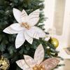 Realistic Artificial Poinsettia Flower Christmas Tree Decorations  Holiday Festival Decorations