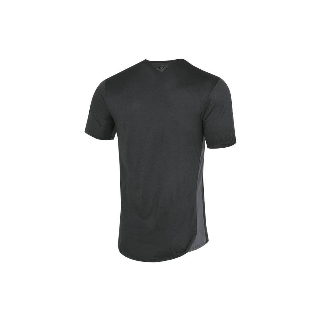 Under Armour Logo Pattern Training Loose Fit Crew Neck T-Shirt Men Tops Black 1356785-001
