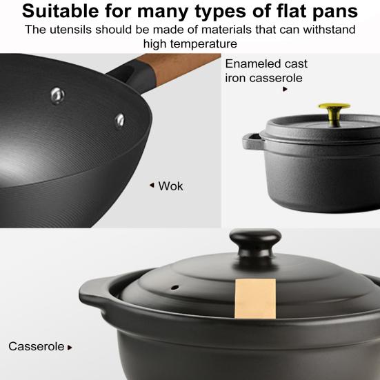 Gas Stove Heat Diffuser with Hanging Handle Removable Heat Transfer Plate for Slow Cooking Stew Pan-Fry Non-Slip Metal Simmer Plate for Even