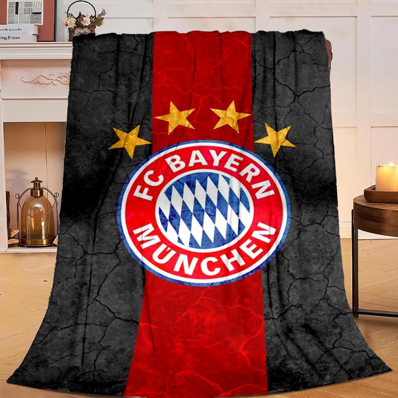 1PC Football Club Neon Cityscape Flannel Blanket Gift, Suitable for Both Men And Women, Soft Ideal for Beds And Sofa, Birthday Or Christmas Gift