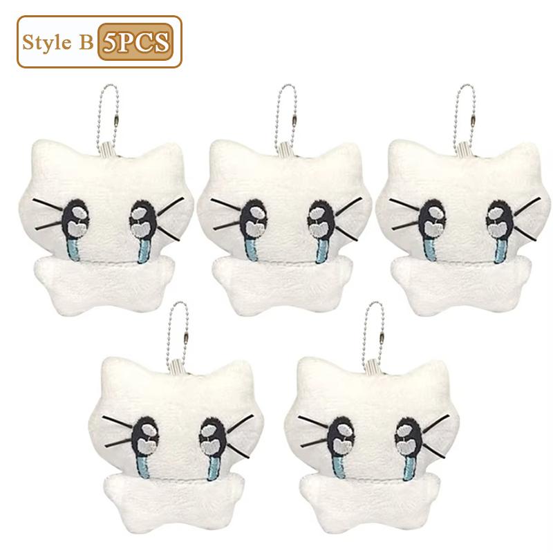 1-20PCS Cute Headphones Kitten Couple Keychain Mini Crying Cat Doll Plush Keyring Cartoon Bag Pendant Charms Party Favours
