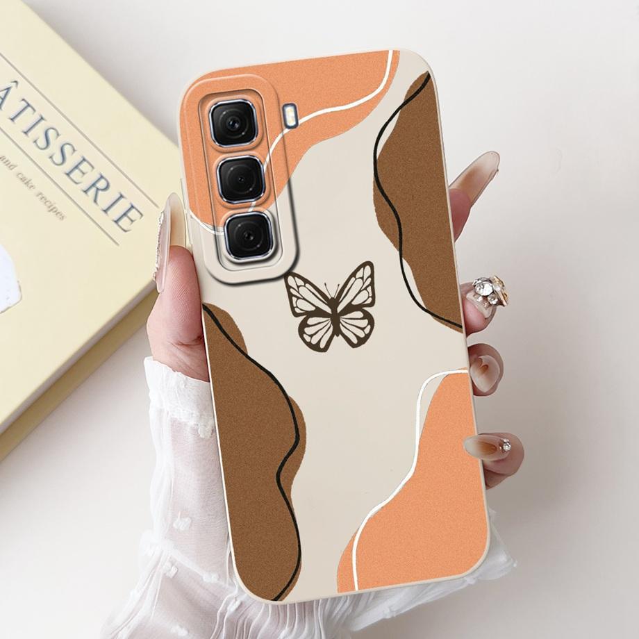For Infinix Hot 50 50i 4G X6882 X6531 Case Liquid Silicone Soft TPU Back Cover Hot50 Hot50i Phone Funda Gothic Black Night Shell