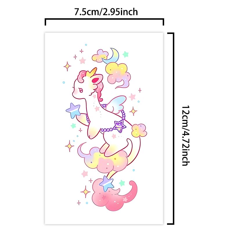 CQ New Arrival Colorful Cute Animals Cartoon Sticker Waterproof Water Transfer Temporary Glitter Tattoo Stickers for Children