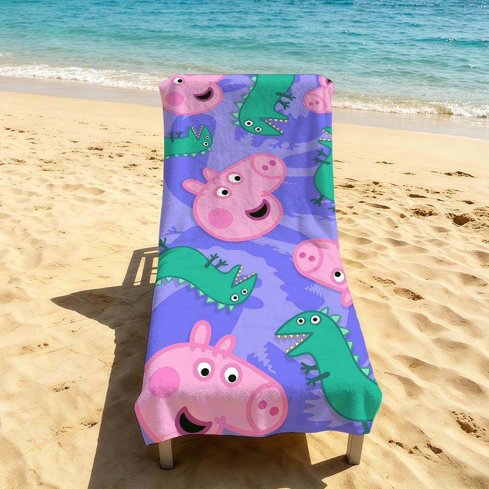 P-Peppa P-Pig Cartoon Towel For Outdoor Camping Beach Towel Super Absorbent Quick-Drying Summer Towel