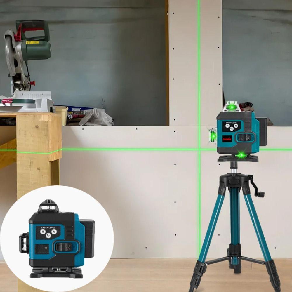 Horizontal Vertical Cross 360° Rotating Laser Level Green Beam Laser Level Construction Site