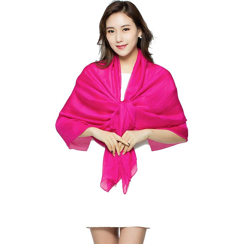 Versatile Summer Red Silk Scarf: Multifunctional Imitation Silk Shawl, Sunscreen Beach Towel, Dancing Gauze Scarf for Women
