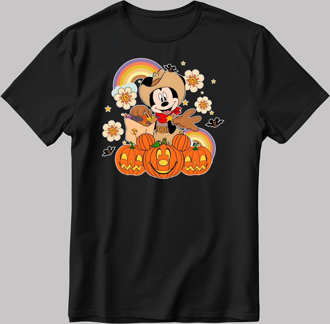 Halloween Mickey Mouse Minnie Mouse Men s/Women s Cotton Tee V060 M