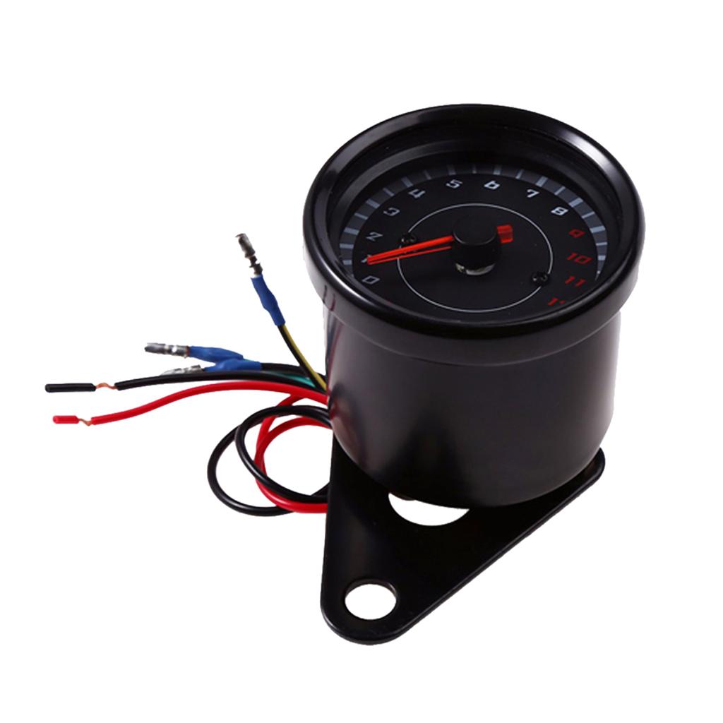 Universal Motorcycle Tachometer RPM Gauge with LED Backlight Light 12V