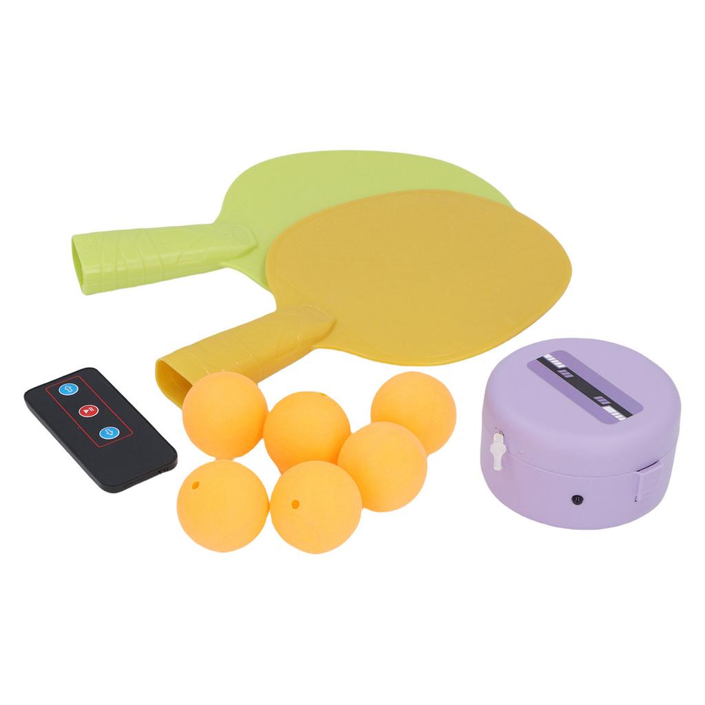 Antrenor de Tenis de Masă Suspendat pentru Copii Set Electric de Practică cu Telecomandă pentru Minge cu 2 Rachete 6 Minge