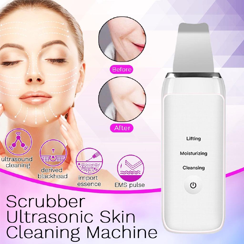 Ultrasonic Skin Scruber Portable Face Cleanser Massager Deep Cleaning Dead Skin Removal Beauty Machine USB Charging