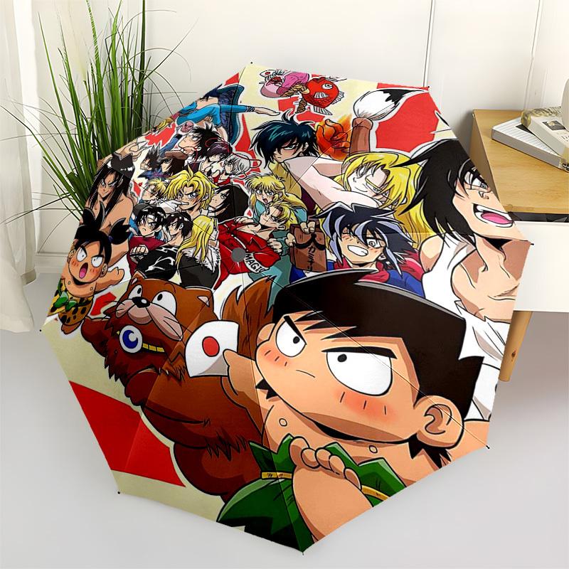 

1pc Outdoor Umbrella with One Piece, Dragon Ball Z, Naruto, Bleach, Fairy Tail Characters - Automatic Opening/Closing Umbrella, Portable 3-Fold D
