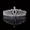 Royal Princess Tiara Full Rhinestone Crown with Comb Bridal Wedding Birthday Banquet Hair Accessory Fashionable Princess Style