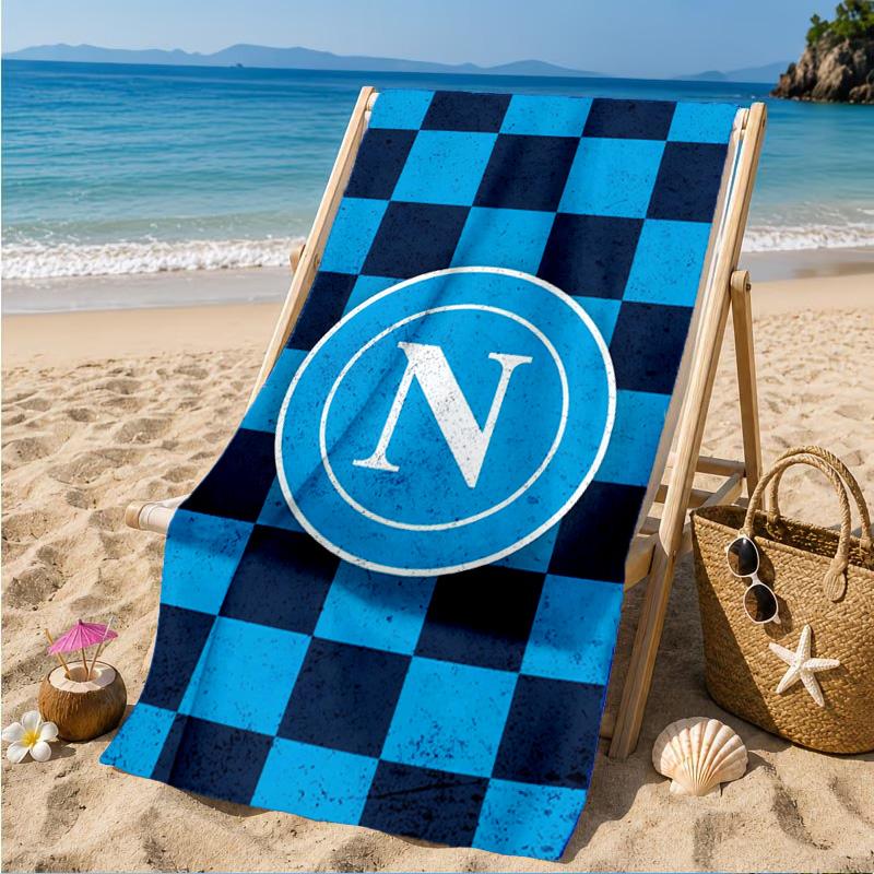 Asciugamano da Spiaggia Simbolo Energetico Blu Napoli, Asciugatura Rapida, Facile da Curare, Adatto Sia per il Fitness che per le Vacanze al Mare, Essenziale per lo Sport