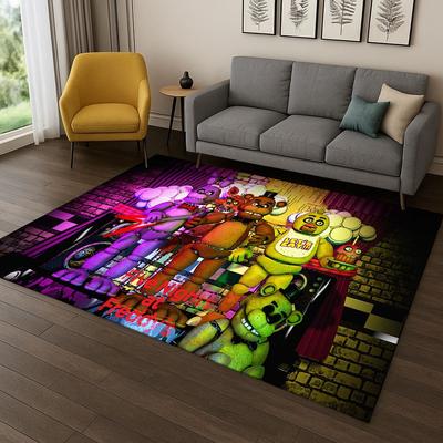 3D F-FNAF Game Cartoon Carpet Rug for Bedroom Living Room Sofa Doormat Home Decor,Kids Game Area Rug Non-slip Christmas Gift