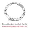 ORSA JEWELS Italian 925 Sterling Silver Men Bracelet 5.0mm Diamond-Cut Figaro Chain Bracelet for Women Wide Thick Bracelet SB66
