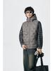 Men's Winter 90% White Duck Down Hooded Vest - European & American Style, Plus Size, Loose Fit, Embossed Shoulder Cape.