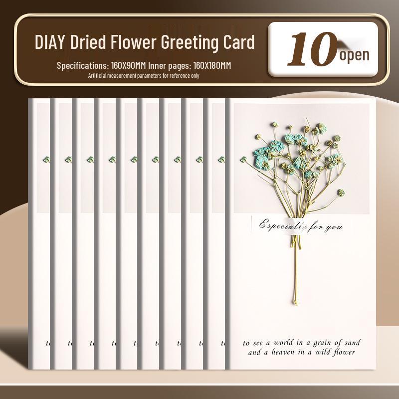 Handmade Dried Flower Greeting Card for Mother's Day, Thanksgiving, Birthdays & More