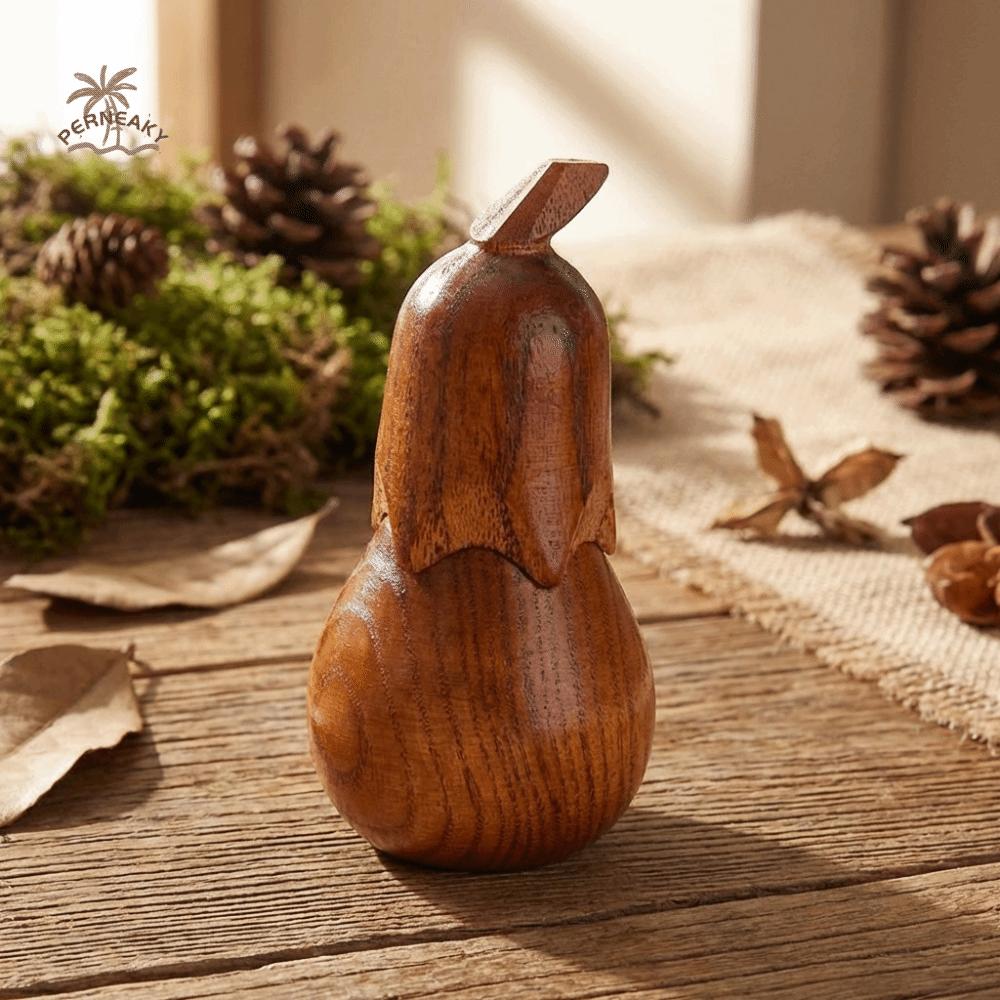 Creative Hand-Carved Eggplant Toothpick Holder Portable Simple Wooden Toothpick Box Stable Toothpick Storage Box Dining Table