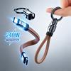 Mini Keychain USB C Cable, 240W 5A High Speed Fast Charging Short Cord for MacBook, Android and All Type-C Smartphones