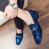 Luxury Fashion Printed Embroidery Suede Flats Shoes British Style Oxfords Man Party Wedding Dress Formal Prom Loafers Footwear