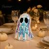 Reflective Mosaic Art Disco Ghost Tabletop Ornament, Iridescent Mirror Figurine, Retro Holiday Atmosphere Ornament Halloween Party Decor, Cute Spooky
