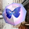 1pc Butterfly Rainbow Automatic Folding Umbrella 8 Rib Iron Frame,  Suitable for Travel, Daily Use, Birthday, Women & Men Gift c1231038