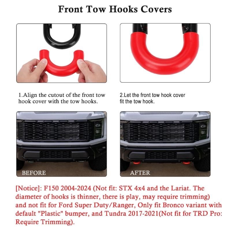 Silicone Tow Hook Covers Car Tow Hook Silicone Sleeves Protect  Your Vehicle From rusts & Scratches for Daily Driving