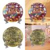 Decorative Plate Chinese God of Wealth Statue Sculpture Household Fenshui Ornament with Display