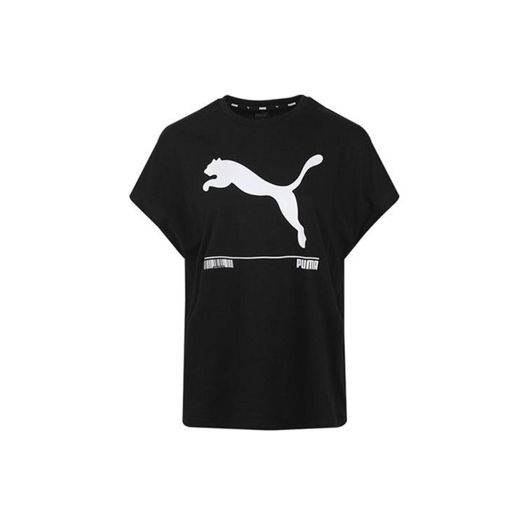 (WMNS) PUMA Large Logo Short Sleeve Black Women s 583865-01 M
