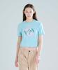 Sunnid Flower Crop Short Sleeve T-Shirt Sky Blue