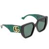 Gucci Grüne Geometrische Damen Sonnenbrille Gg0956s 001 54