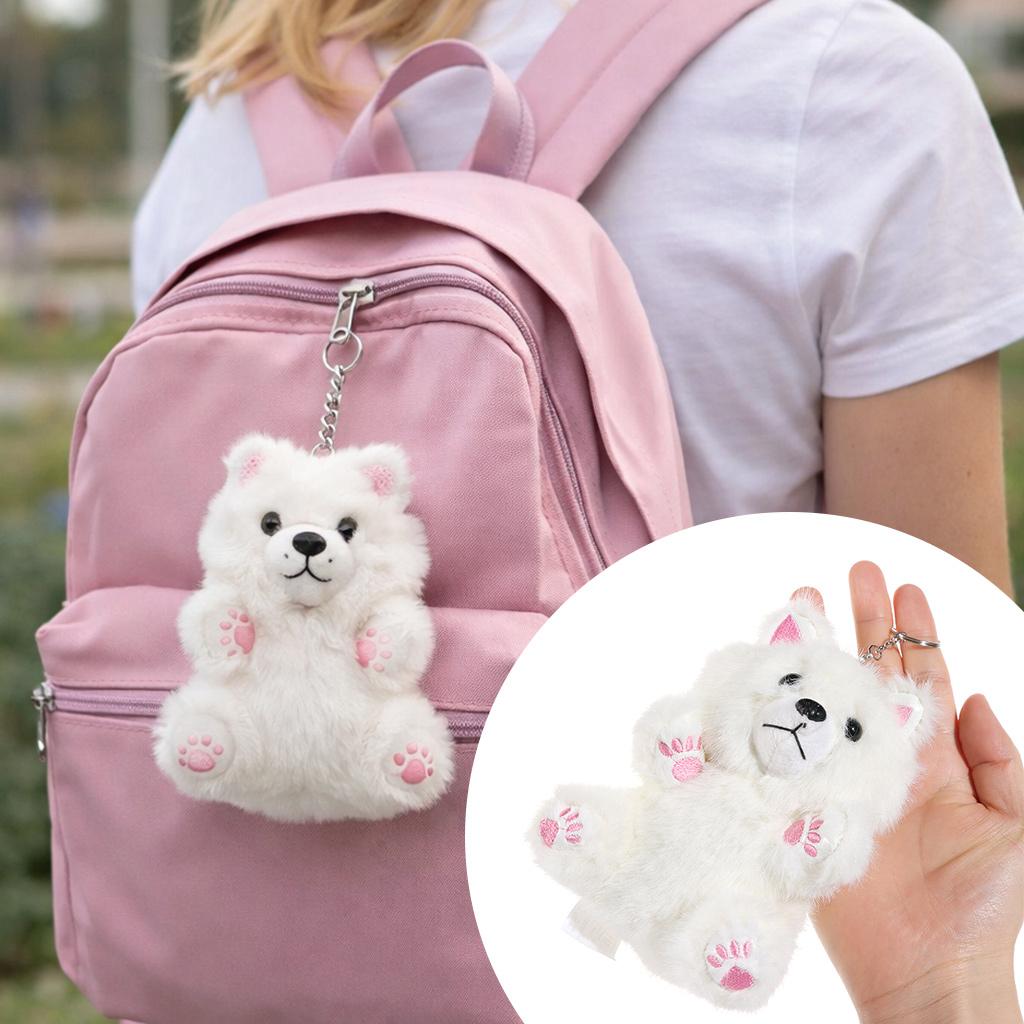 Pink Paws Samoyed Plush Toys Realistic Soft Samoyed Plush Doll Fashion Accessories Cute Cartoon Doll Ornaments