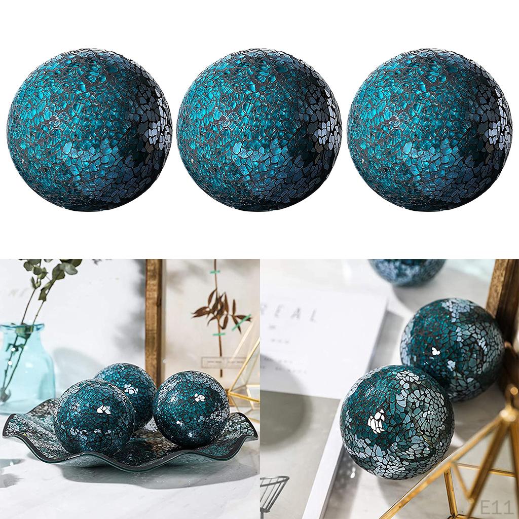 -Ball Balls Set Centerpieces Bowls 8cm Glass for Coffee Table Decor